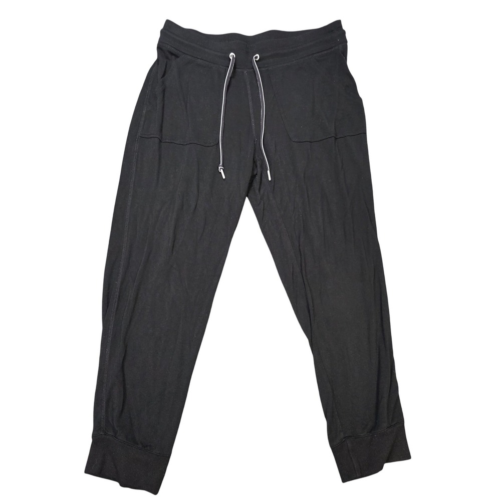 Liz Claiborne Weekend Jogger Pants Women's Size M Black Drawstring Rayon Spandex
